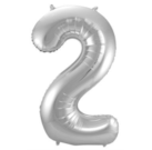 Folieballon Cijfer 2 - 86 cm