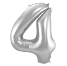 Folieballon Cijfer 4 - 86 cm