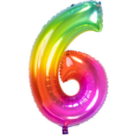 Folieballon Cijfer 6 - 81 cm