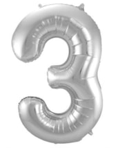 Folieballon Cijfer 3 - 86 cm
