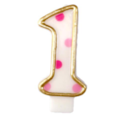 Cijferkaars Roze "1"