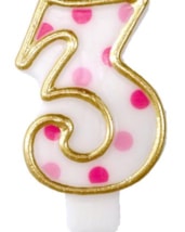 Cijferkaars Roze "3"