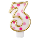 Cijferkaars Roze "3"