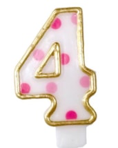 Cijferkaars Roze "4"