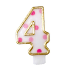 Cijferkaars Roze "4"