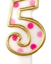 Cijferkaars Roze "5"