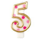 Cijferkaars Roze "5"