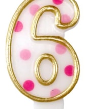 Cijferkaars Roze "6"