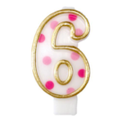 Cijferkaars Roze "6"
