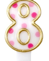 Cijferkaars Roze "8"