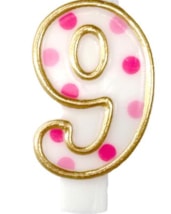 Cijferkaars Roze "9"