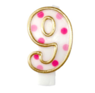 Cijferkaars Roze "9"