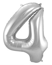 Folieballon Cijfer 4 - 86 cm