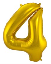 Folieballon Cijfer 4 - 86 cm