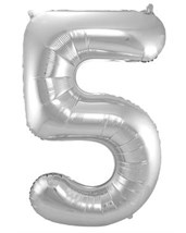 Folieballon Cijfer 5 - 86 cm