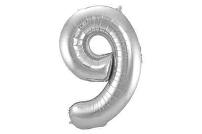 Folieballon Cijfer 9 - 86 cm