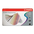 STABILO Aquacolor- Metalen Etui 12 Kleuren 