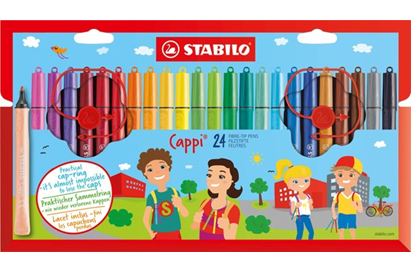 Cappi Viltstiften STABILO - Etui 24 kleuren