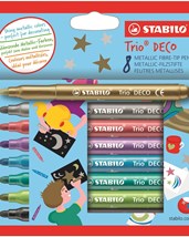 STABILO Trio Deco Metallic Viltstiften - Etui 8 Kleuren